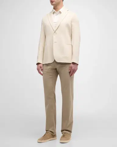 Giorgio Armani Men's Cotton-Silk Stretch Pants | Thumbnail 2