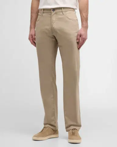 Giorgio Armani Men's Cotton-Silk Stretch Pants | Thumbnail 4