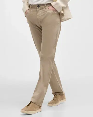 Giorgio Armani Men's Cotton-Silk Stretch Pants | Thumbnail 6