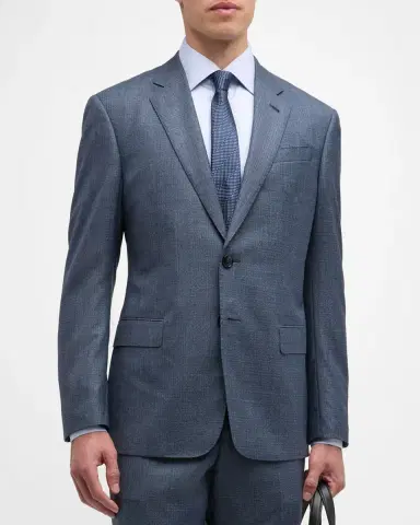 Giorgio Armani Men's Micro-Squares Wool Classic Fit Suit | Thumbnail 3 Giorgio Armani Men's Micro-Squares Wool Classic Fit Suit | Thumbnail 3