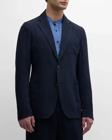 Giorgio Armani Men's Pinstripe Seersucker Sport Coat | Thumbnail 4