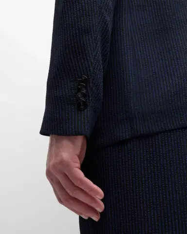 Giorgio Armani Men's Pinstripe Seersucker Sport Coat | Thumbnail 8