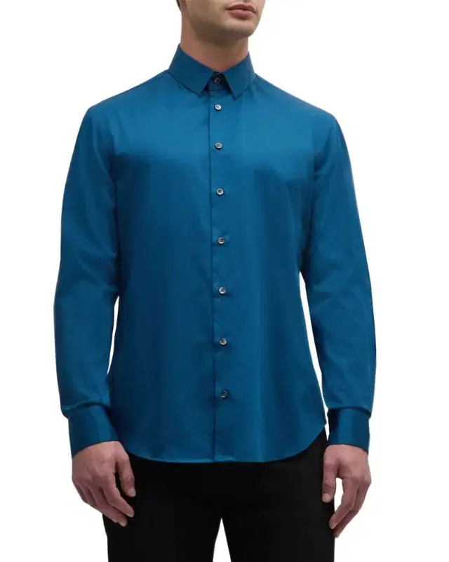Men's Solid Cotton Sport Shirt