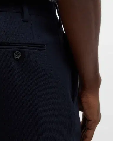 Giorgio Armani Men's Cannete Effect Flat-Front Trousers | Thumbnail 5
