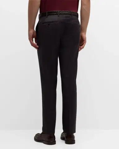 Giorgio Armani Men's Flat-Front Wool Trousers | Thumbnail 3 Giorgio Armani Men's Flat-Front Wool Trousers | Thumbnail 3