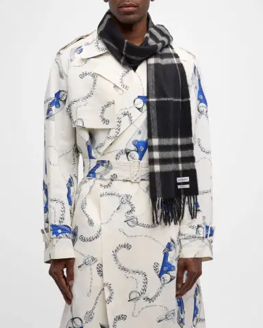 Burberry Men 's Giant Check Cashmere Scarf | Thumbnail 2