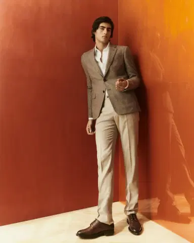Giorgio Armani Men's Solid Tencel Sport Shirt | Thumbnail 4
