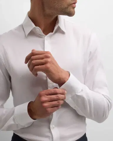 Giorgio Armani Men's Solid Tencel Sport Shirt | Thumbnail 6
