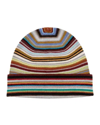 Paul Smith Men's Merino Wool Signature Stripe Beanie Hat | Thumbnail 1