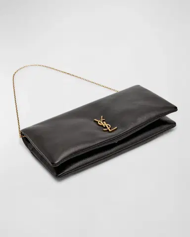Saint Laurent Calypso YSL Pouch Clutch Bag in Lambskin Leather | Thumbnail 5