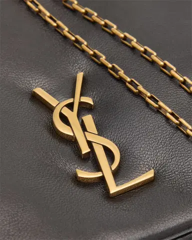 Saint Laurent Calypso YSL Pouch Clutch Bag in Lambskin Leather | Thumbnail 6