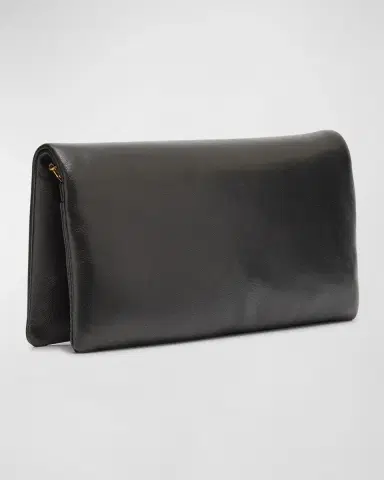 Saint Laurent Calypso YSL Pouch Clutch Bag in Lambskin Leather | Thumbnail 7