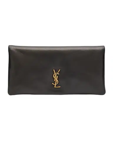 Saint Laurent Calypso YSL Pouch Clutch Bag in Lambskin Leather | Thumbnail 1
