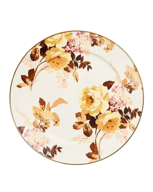 MacKenzie-Childs Wild Rose White Charger Plate