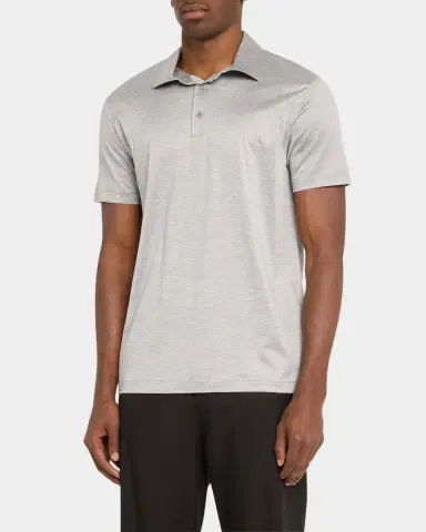 Giorgio Armani Men's Solid Jersey Polo Shirt | Thumbnail 4
