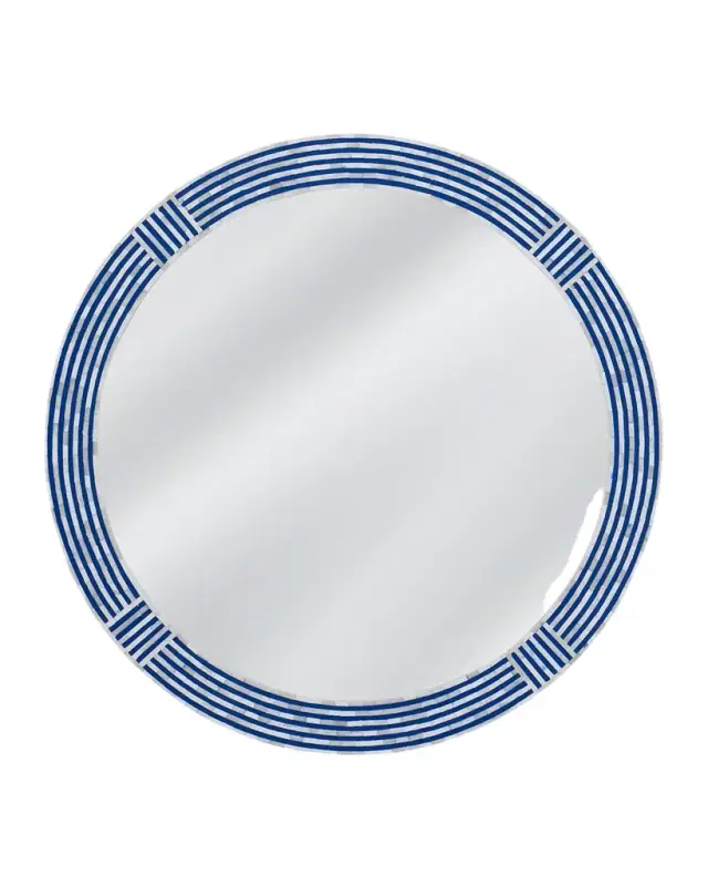 Katherine Noble by BMC Blue Resin & Bone Wall Mirror, 40" Round