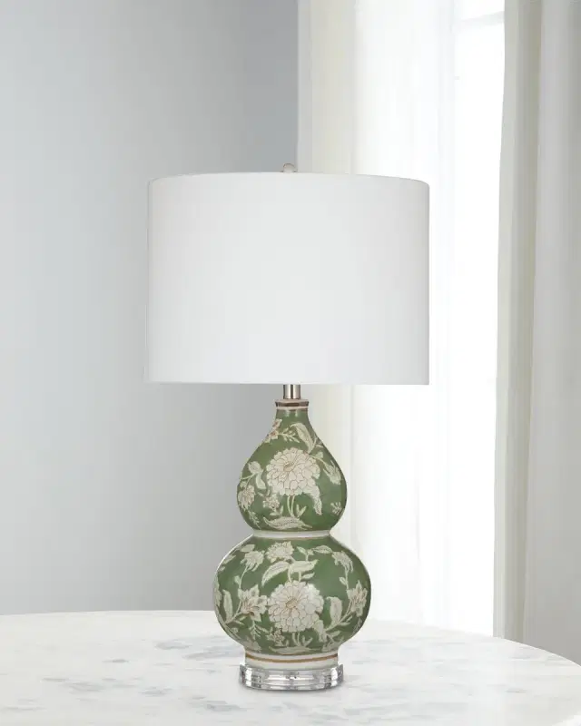 Katherine Noble by BMC Capri 28" Floral Double-Gourd Table Lamp