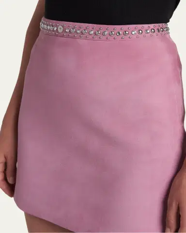 Versace Embellished Lamb Suede Mini Skirt | Thumbnail 5 Versace Embellished Lamb Suede Mini Skirt | Thumbnail 5