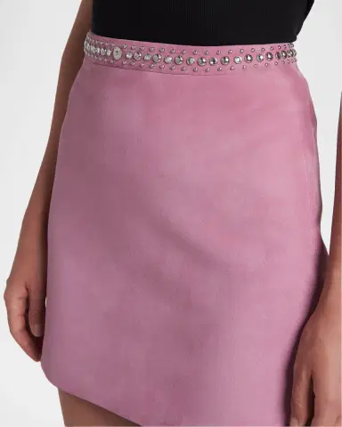 Versace Embellished Lamb Suede Mini Skirt | Thumbnail 9 Versace Embellished Lamb Suede Mini Skirt | Thumbnail 9