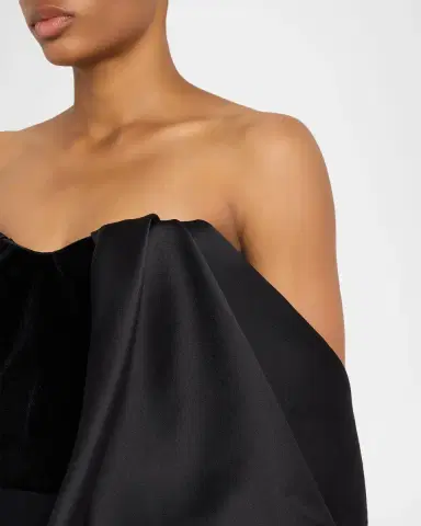 Bibhu Mohapatra Velvet and Crepe Off-the-Shoulder Gown | Thumbnail 5 Bibhu Mohapatra Velvet and Crepe Off-the-Shoulder Gown | Thumbnail 5