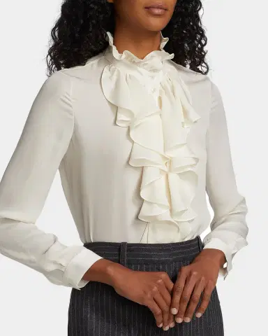 Nili Lotan Lily Ruffle-Embellished Silk Blouse | Thumbnail 5