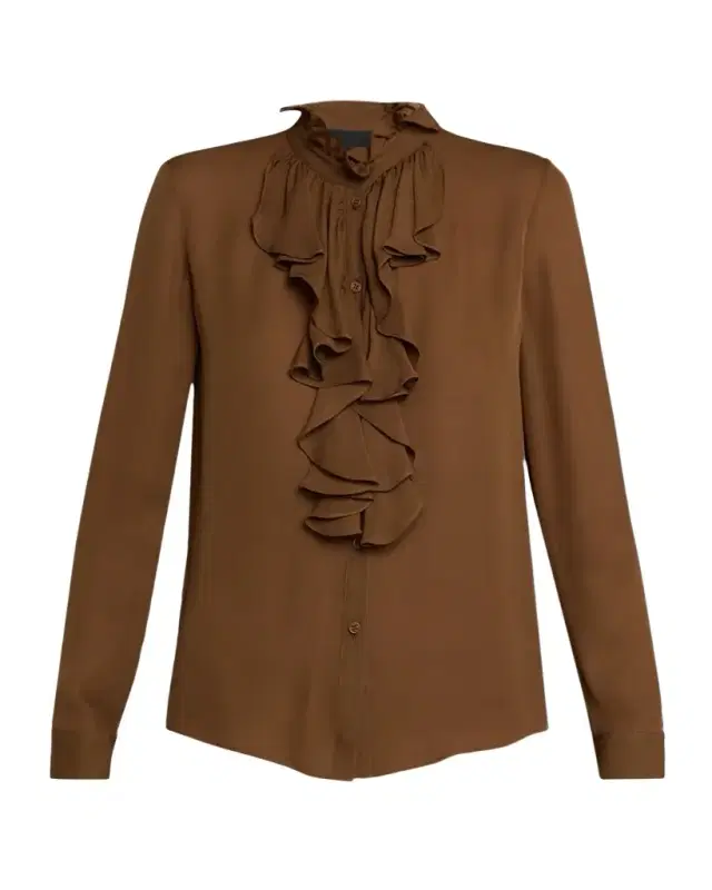 Lily Ruffle-Embellished Silk Blouse