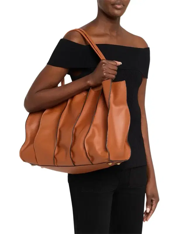 Ulla Johnson Adria Large Wavy Leather Tote Bag