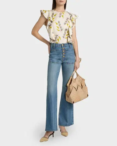 Ulla Johnson Botanical Ruffled Silk Top | Thumbnail 2 Ulla Johnson Botanical Ruffled Silk Top | Thumbnail 2