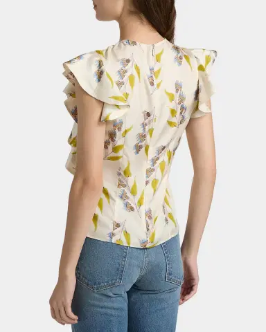 Ulla Johnson Botanical Ruffled Silk Top | Thumbnail 3 Ulla Johnson Botanical Ruffled Silk Top | Thumbnail 3
