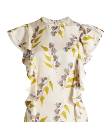 Ulla Johnson Botanical Ruffled Silk Top | Thumbnail 1 Ulla Johnson Botanical Ruffled Silk Top | Thumbnail 1