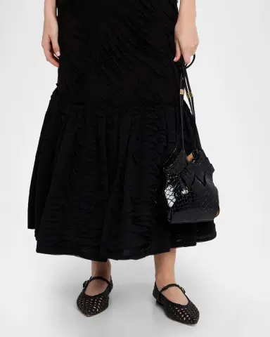 Ulla Johnson Paloma Tassel Croc-Embossed Leather Convertible Shoulder Bag | Thumbnail 2 Ulla Johnson Paloma Tassel Croc-Embossed Leather Convertible Shoulder Bag | Thumbnail 2