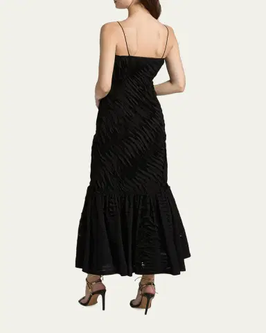 Ulla Johnson Augustina Textured-Pleat Maxi Dress | Thumbnail 3 Ulla Johnson Augustina Textured-Pleat Maxi Dress | Thumbnail 3