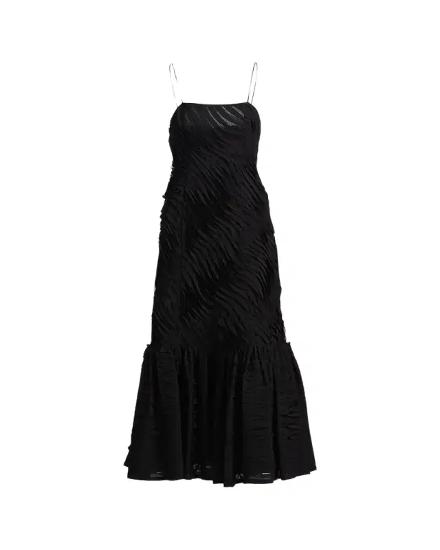 Augustina Textured-Pleat Maxi Dress