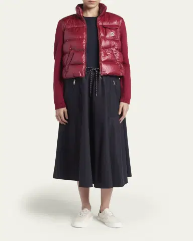 Moncler Padded Zip-Up Wool Cardigan | Thumbnail 2 Moncler Padded Zip-Up Wool Cardigan | Thumbnail 2