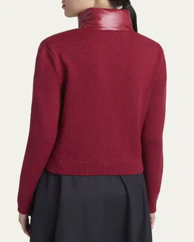 Moncler Padded Zip-Up Wool Cardigan | Thumbnail 3 Moncler Padded Zip-Up Wool Cardigan | Thumbnail 3