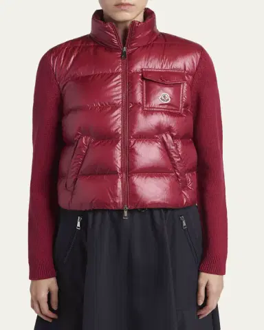 Moncler Padded Zip-Up Wool Cardigan | Thumbnail 4 Moncler Padded Zip-Up Wool Cardigan | Thumbnail 4