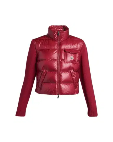 Moncler Padded Zip-Up Wool Cardigan | Thumbnail 1 Moncler Padded Zip-Up Wool Cardigan | Thumbnail 1
