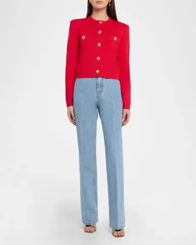 Balmain High-Waisted Flared Denim Jeans | Thumbnail 2