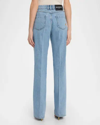 Balmain High-Waisted Flared Denim Jeans | Thumbnail 3
