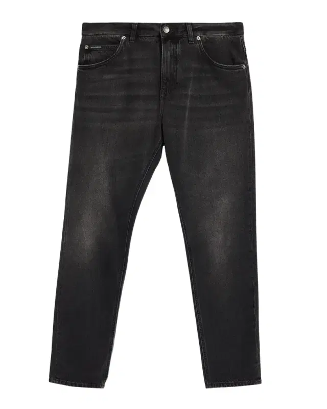 Men 's Grey Denim Straight Leg Jeans