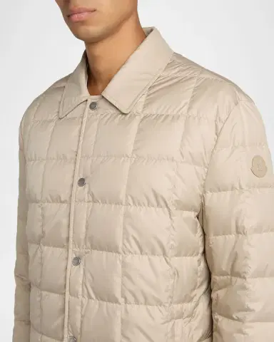 Moncler Men's Castellana Square-Quilted Down Shirt Jacket | Thumbnail 5