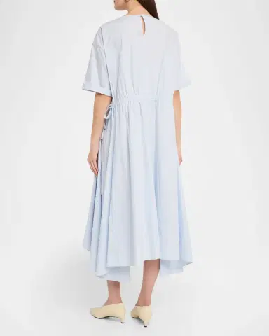 Lafayette 148 New York Drawstring Cotton Midi Dress | Thumbnail 3 Lafayette 148 New York Drawstring Cotton Midi Dress | Thumbnail 3