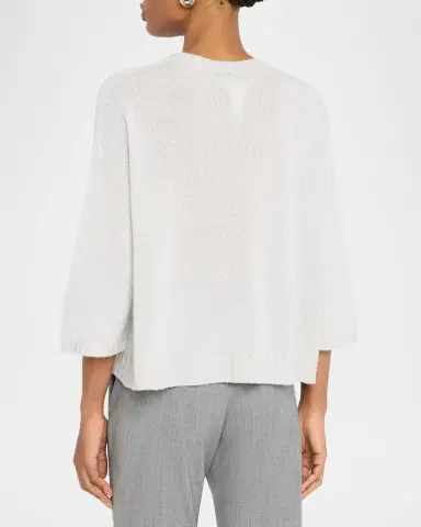 Fabiana Filippi 3/4-Sleeve Shimmer Knit Sweater | Thumbnail 3 Fabiana Filippi 3/4-Sleeve Shimmer Knit Sweater | Thumbnail 3