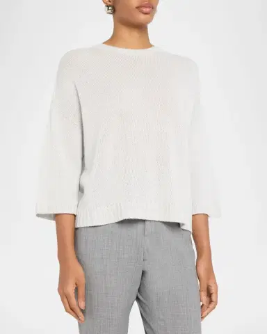 Fabiana Filippi 3/4-Sleeve Shimmer Knit Sweater | Thumbnail 4 Fabiana Filippi 3/4-Sleeve Shimmer Knit Sweater | Thumbnail 4