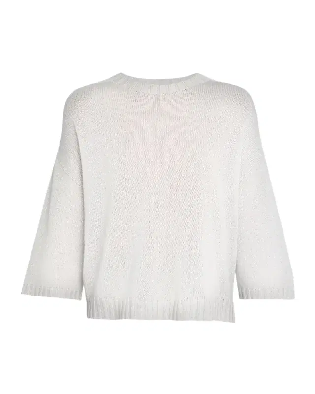 3/4-Sleeve Shimmer Knit Sweater
