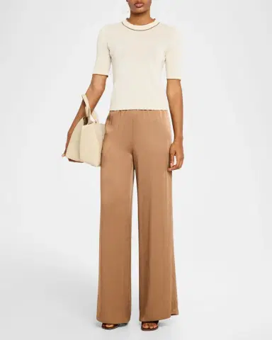 Fabiana Filippi Wide-Leg Envers Satin Trousers | Thumbnail 2