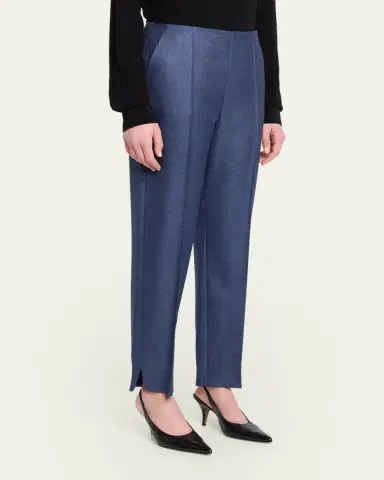 Giorgio Armani Silk Straight-Leg Ankle Slit Trousers | Thumbnail 4 Giorgio Armani Silk Straight-Leg Ankle Slit Trousers | Thumbnail 4