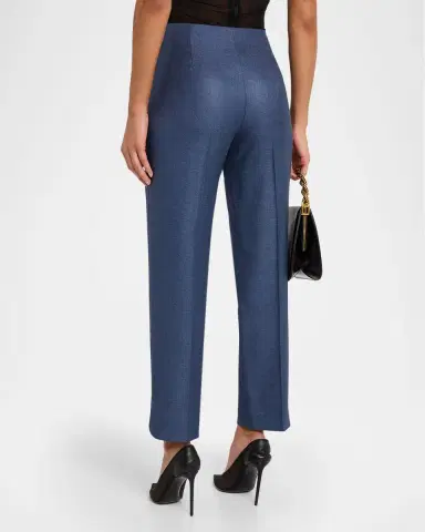 Giorgio Armani Silk Straight-Leg Ankle Slit Trousers | Thumbnail 7 Giorgio Armani Silk Straight-Leg Ankle Slit Trousers | Thumbnail 7