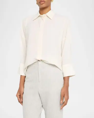 Fabiana Filippi Sheer Inset Stretch Wool-Blend Shirt | Thumbnail 3 Fabiana Filippi Sheer Inset Stretch Wool-Blend Shirt | Thumbnail 3