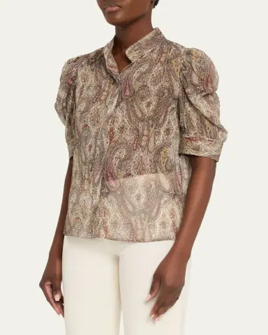 Frame The Paisley Gillian Blouse | Thumbnail 4 Frame The Paisley Gillian Blouse | Thumbnail 4